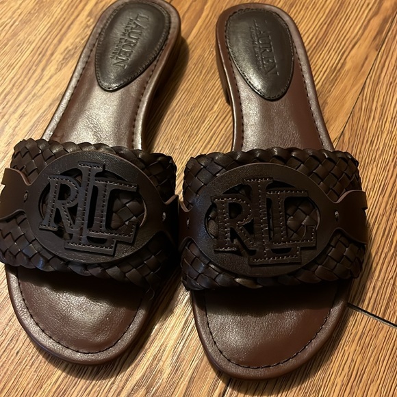 Ralph Lauren Leather Slide Sandals Size 6 - Picture 6 of 7